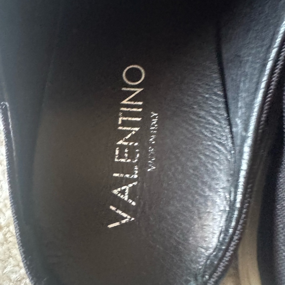 Valentino Black Leather Slip-On Shoes - Picture 9 of 13
